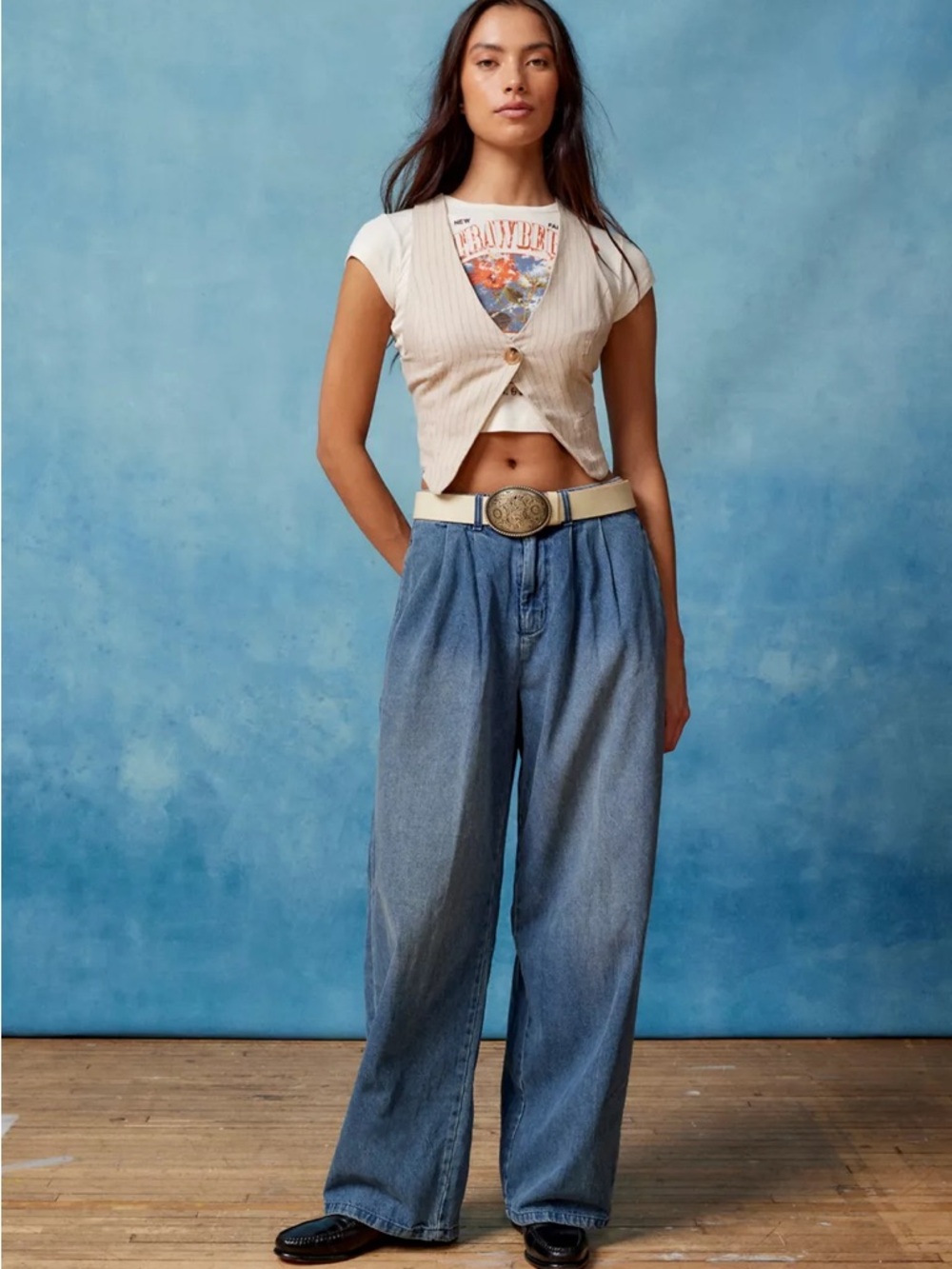 Urban Outfitters BDG Grandpa Baggy Trouser Jeans Pleated Pants Loose Fit Size27 - Picture 4 of 14
